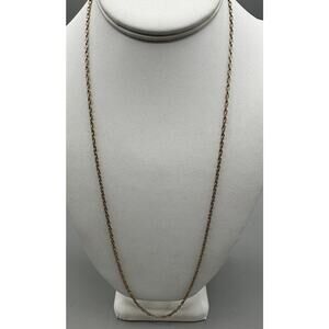 Jewelry Necklace Chain Link Gold Tone 25 Inches Spring Ring Closure